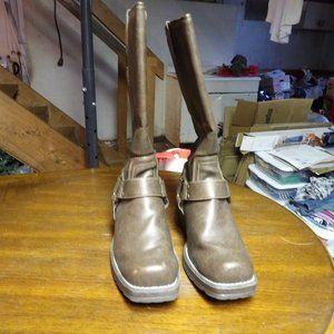 Decree Harness Faux Leather Riding Boots